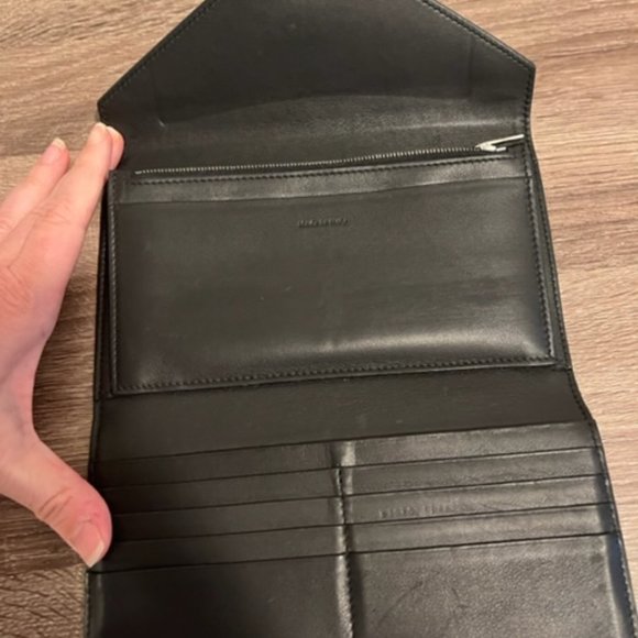 Celine Tricolor Red/Black/Taupe Envelope Trifold Leather Wallet - Picture 2 of 4